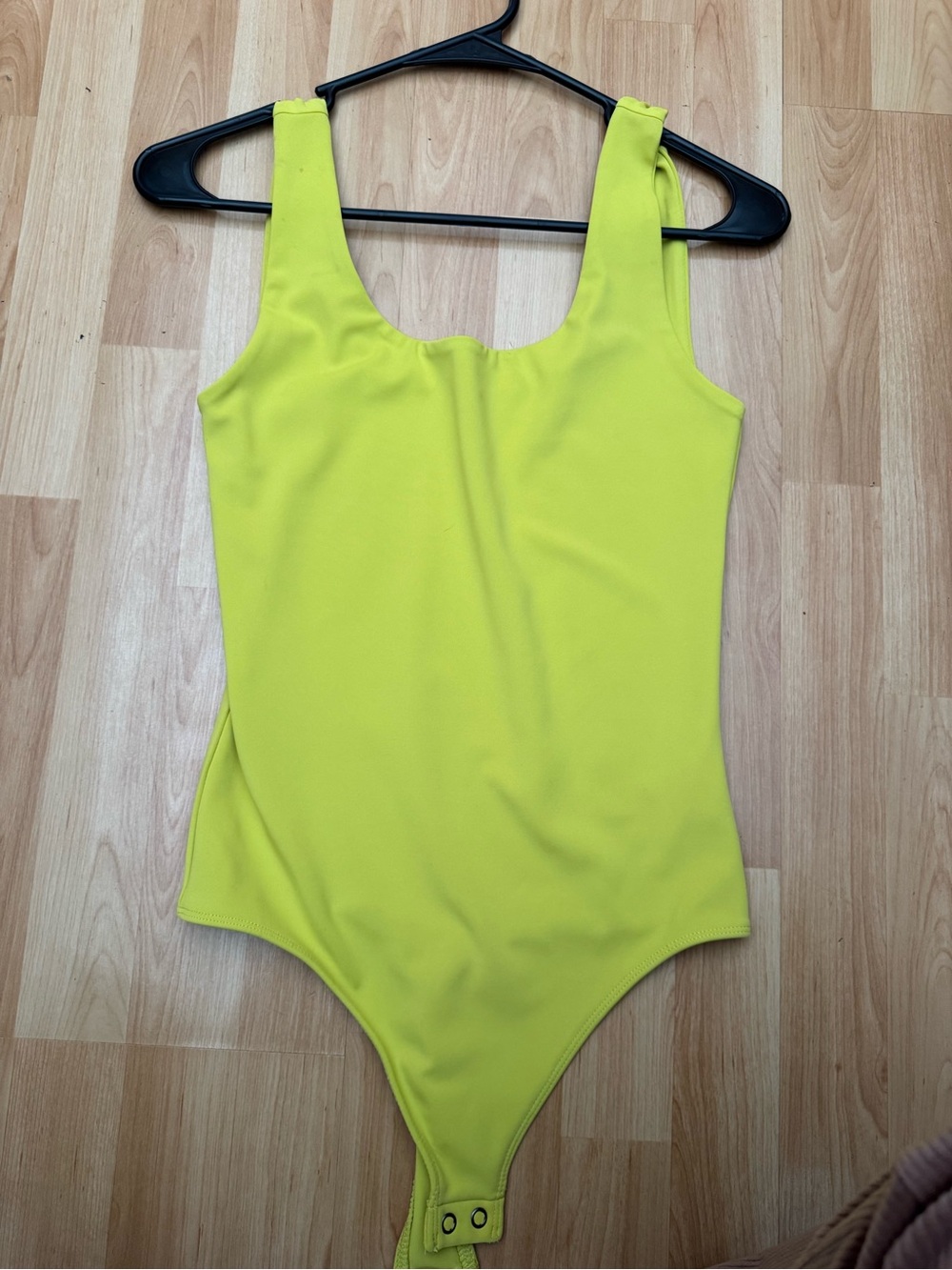 Express small Neon Yellow Scoop Neck Bodysuit